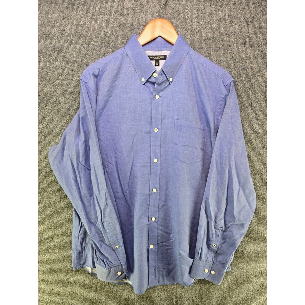 Banana Republic Soft Wash Button Down Shirt Mens Large Blue S/324337-08